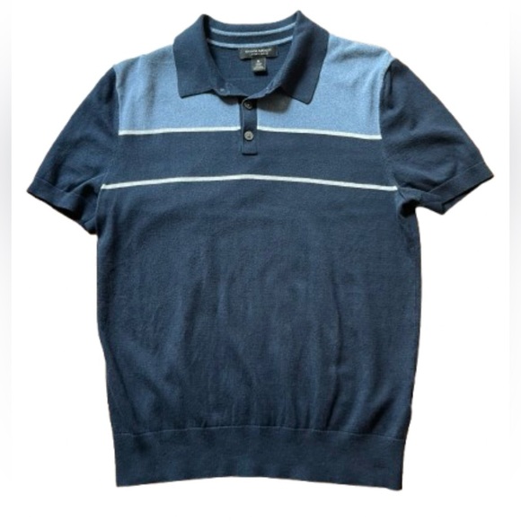 Banana Republic Luxury Blend Polo in Navy and Gray - Picture 1 of 7